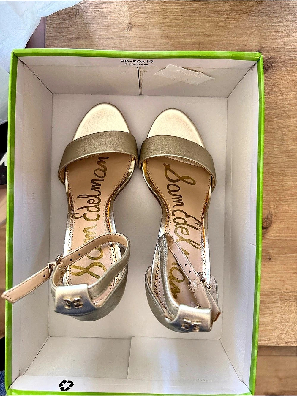 Sam Edelman Daniella Block Heel Sandal Gold Heels